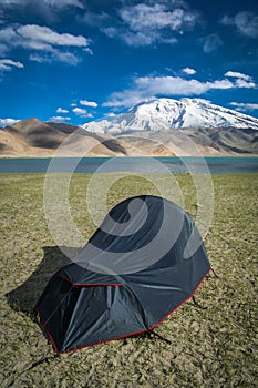 Tent at Kara Kul lake