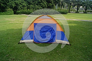 A tent on the lawn