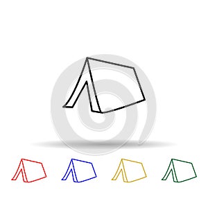 tent multi color style icon. Simple thin line, outline vector of web icons for ui and ux, website or mobile application