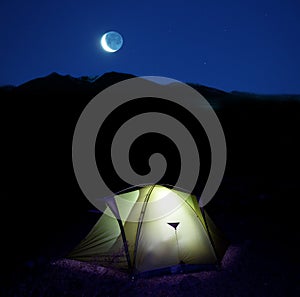 Tent in night