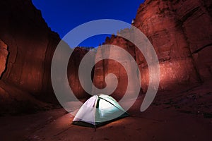 Tent in night