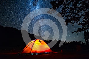 Tent and night sky