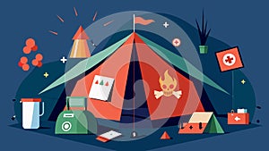 A tent offers escape rooms designed to simulate different scenarios of danger and emergency charging fees for photo