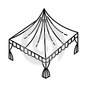 Tent For Party Set Icon Vector. Doodle Hand Drawn or Outline Icon Style