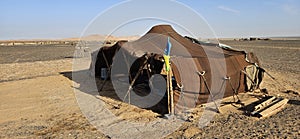 Tent in the Sahara desert