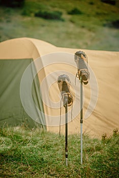 Tent and trekking shoes