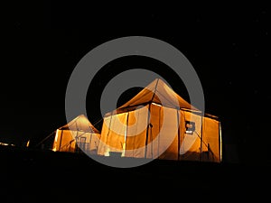 Tent under stars