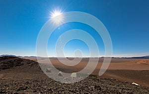 Tent with view of Tiras mounains,  Namibia Africa