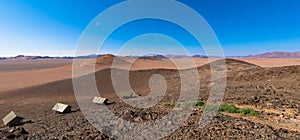 Tent with view of Tiras mounains,  Namibia Africa