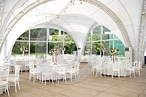 Tent for a wedding banquet.