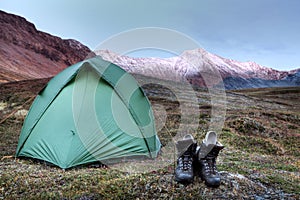 Tent in the wilderness of Sweden