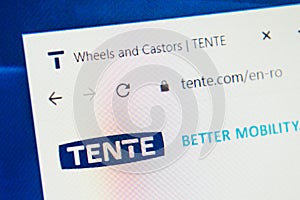 Tente Web Site. Selective focus.