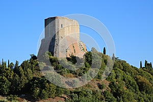 Tentennano Fortress in Castiglione d'Orcia, Italy