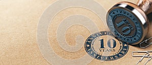 Tenth Anniversary Horizontal Background, Ten Years Celebration Card photo