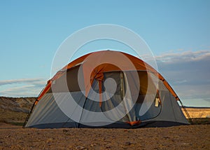 Tenting on the beach at lake powell