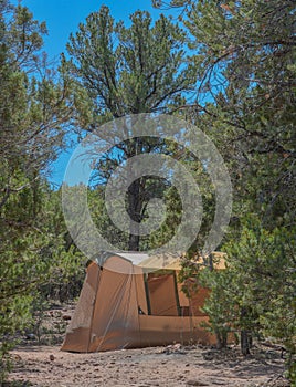 Tenting in the beautiful Flaming Gorge, National Recreation Area of Utah