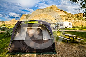 Tenting in Dinosaur Campground