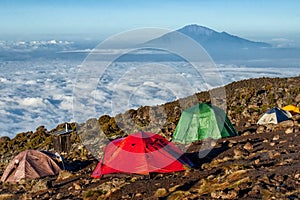 Tents Above the Clouds on Kilimanjaro