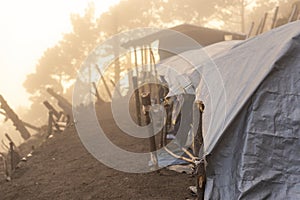 Tents On Acatenango Volcano Guatemala