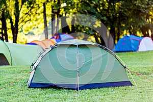 Tents Camping area in beautiful natural place