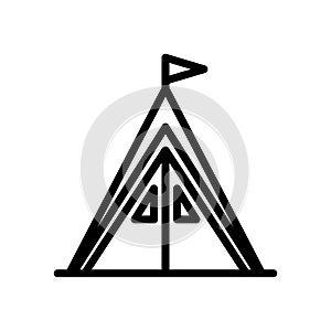 Tents icon. Camping tent and tarp. Vector illustration