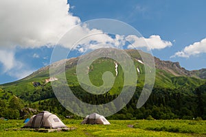 Tents near the Mount Oshten
