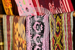 Tenun Ikat Traditional Handwoven Fabric From Lombok, Indonesia.