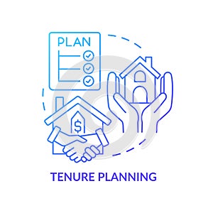 Tenure planning blue gradient concept icon