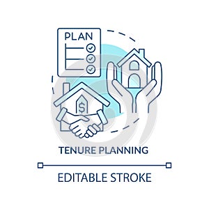 Tenure planning turquoise concept icon