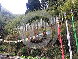 Tenzing Norgay Road leads to darjeeling from Jorebunglow with Hindu idols