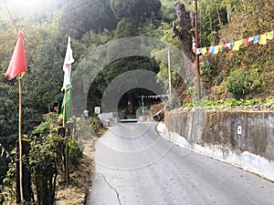 Tenzing Norgay Road leads to darjeeling from Jorebunglow with Hindu idols