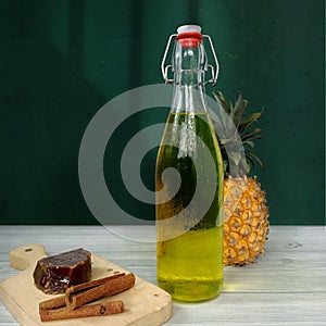 Tepache fermented pineapple probiotic drink.