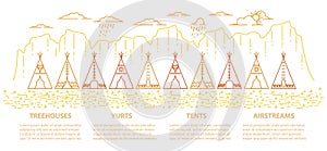 Tepee linear banner