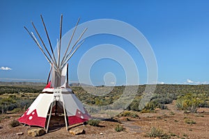 Tepee, transfer dwelling of North American Indians photo