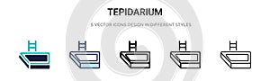 Tepidarium icon in filled, thin line, outline and stroke style. Vector illustration of two colored and black tepidarium vector
