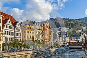 Tepla river in Karlovy Vary, Czech republic