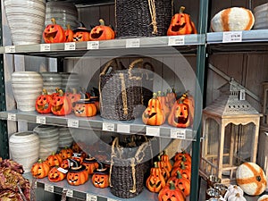 TEPLICE, CZECH REPUBLIC - 17.09.2023: Decoration for Halloween and autumn.