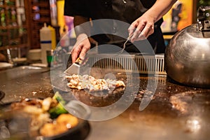 Teppanyaki Chef Cooking Japanese Teriyaki Chicken