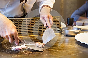 Teppanyaki japanese plate chef