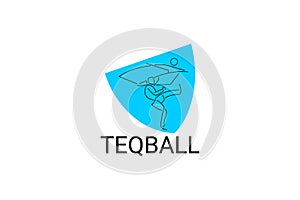 Teqball sport vector line icon. sportman, playing teqball.