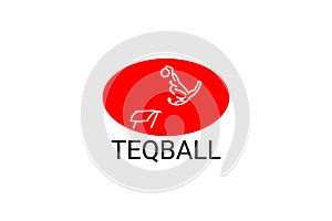 Teqball sport vector line icon. sportman, playing teqball.