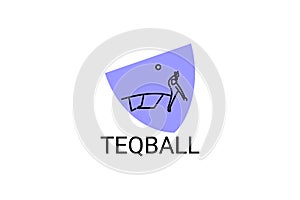 Teqball sport vector line icon. sportman, playing teqball.