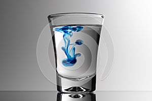 Glass cup for blue tequila