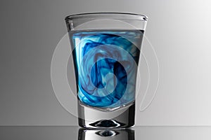 Glass cup for blue tequila