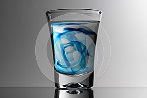 Glass cup for blue tequila