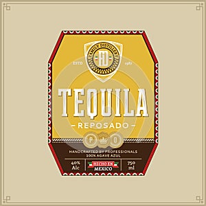 Tequila label template photo