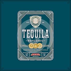 Tequila label template photo