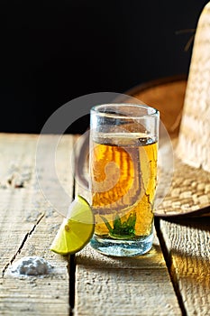 Tequila and lemon photo