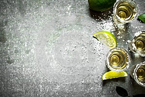 Tequila with lime and salt.