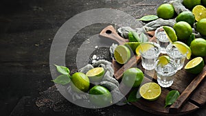 Tequila salt and lime. Alcohol.